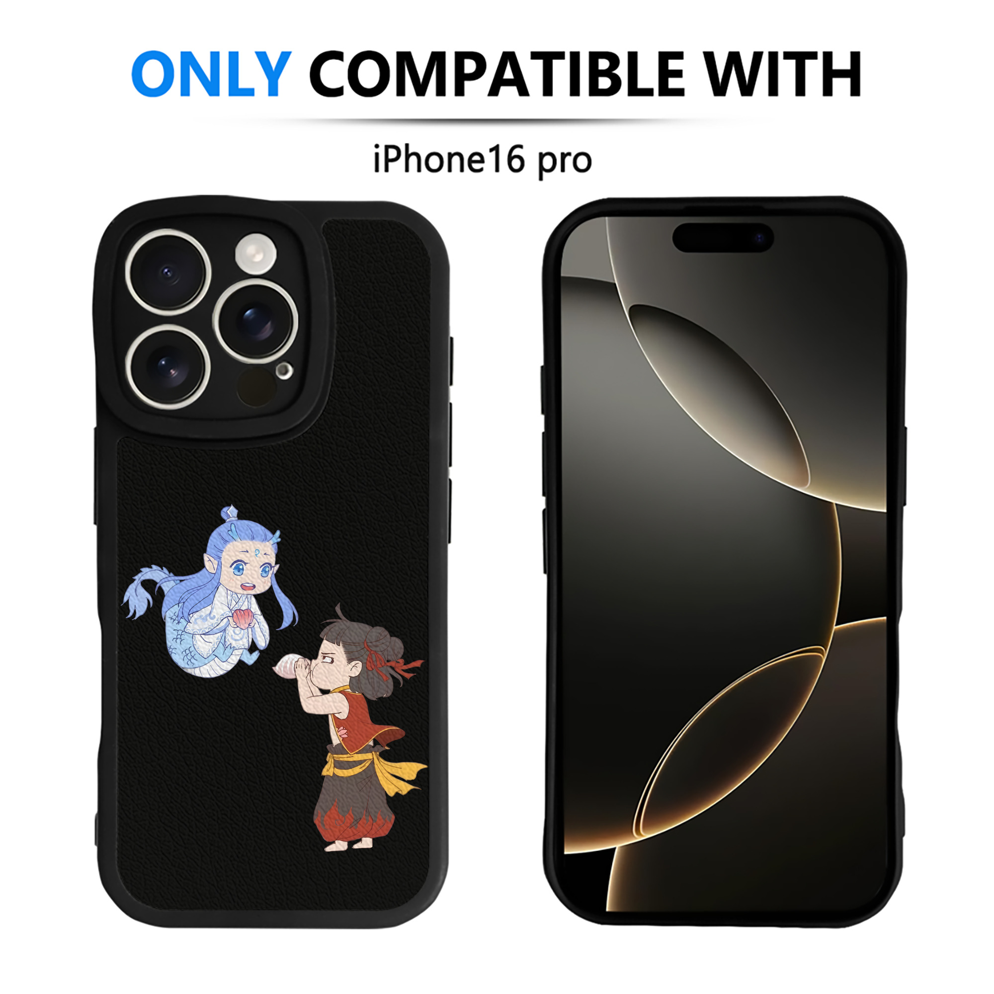 （画像用） Ne Zha 2 ナタ 魔童の大暴れ 【iPhone 16シリーズ対応】シリコンスマホケース（レザー調） 材質：シリコン